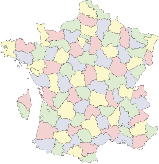 Carte de France des départements